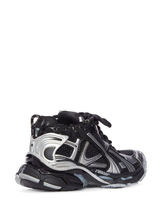 Balenciaga White Mesh Panelled Lace-Up Sneakers