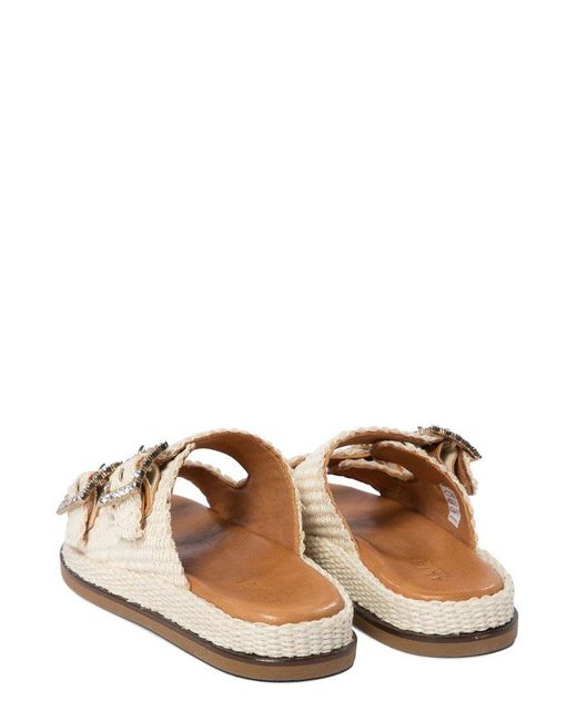 Alibi White Greta Buckle Sandals
