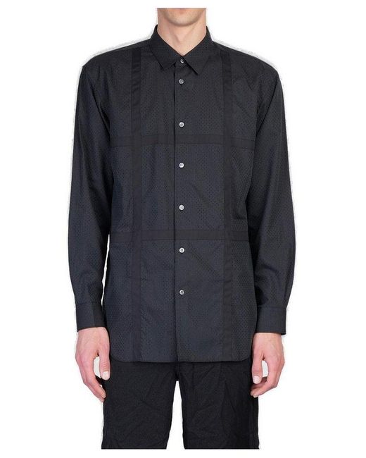 Comme des Garçons Blue Polka-Dot Checked Shirt for men