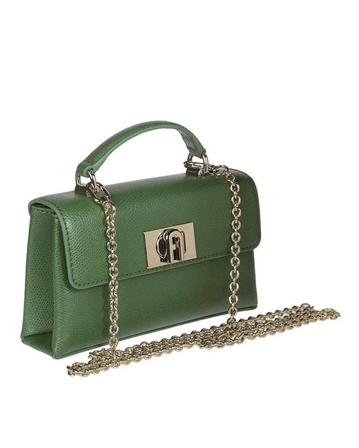 Furla Green 1927 Chain-linked Mini Tote Bag