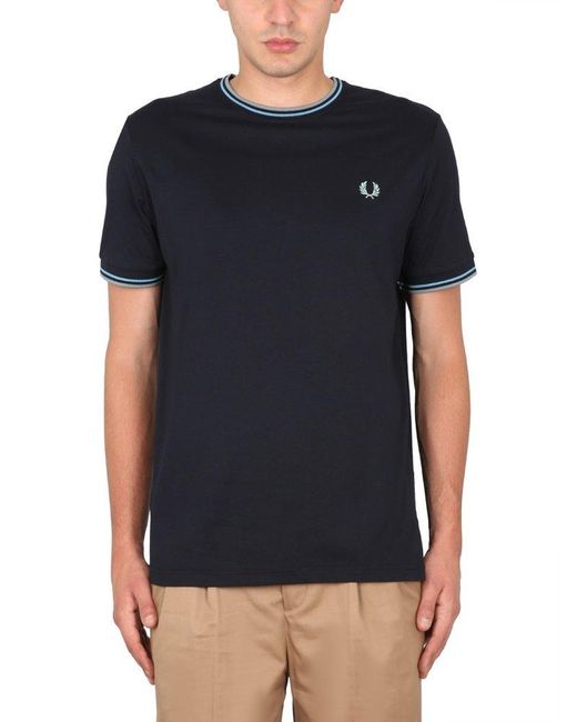 Fred Perry Black Twin Tipped Crewneck T-shirt for men