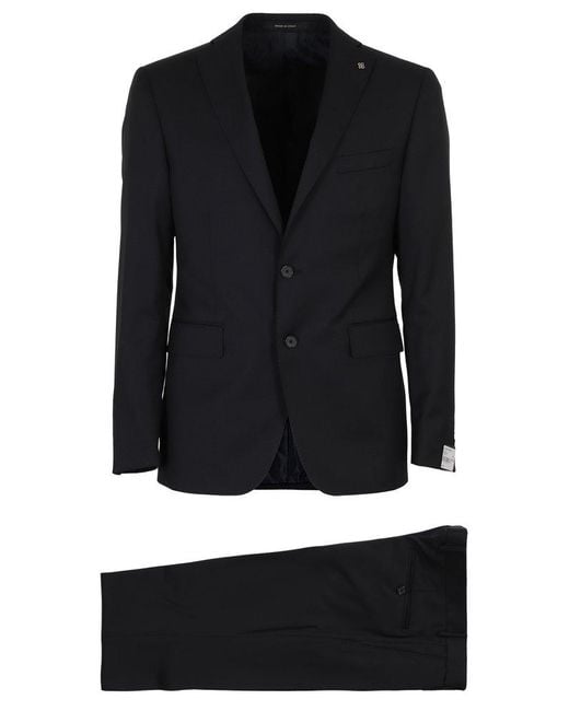Tagliatore Black Single-Breasted Two-Piece Suit Set for men