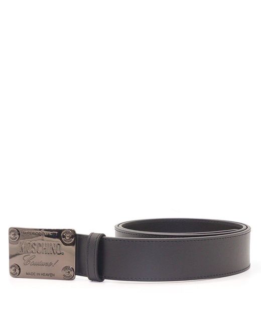 Moschino Cintura Con Fibbia Rettangolare in Gray for Men | Lyst