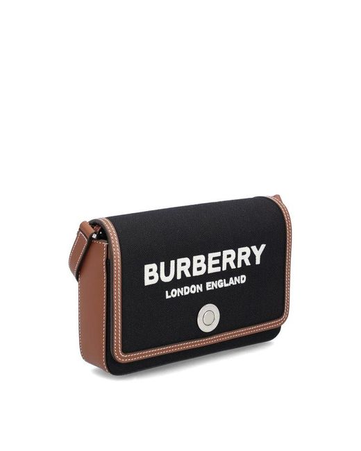 Burberry Logo Print Small Canvas & Leather Shoulder Bag in Black Lyst
