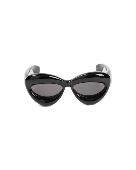 Loewe Black Inflated Cat-eye Acetate Sunglasses