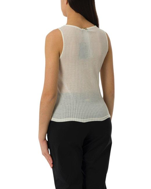 Twinset White Bead-Embellished Sleeveless Vest