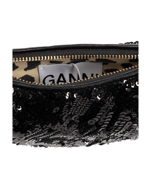 Ganni Black Monogrammed Handbag