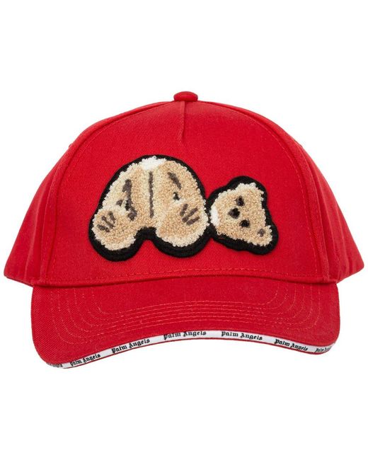 Palm Angels Teddy Bear Baseball Cap in Red for Men | Lyst Canada