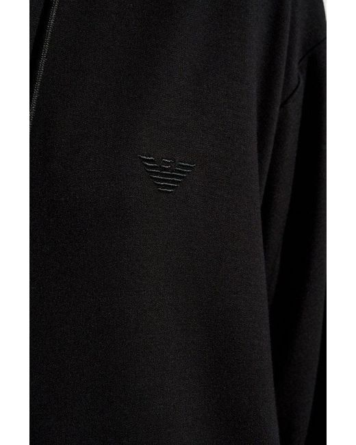 EA7 Black Sweatpants With Embroidered Logo