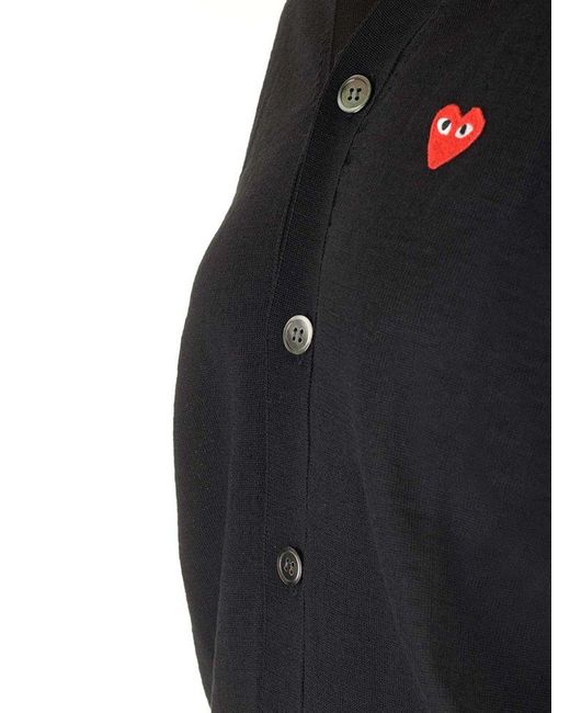 COMME DES GARÇONS PLAY Black Short-sleeved Cardigan