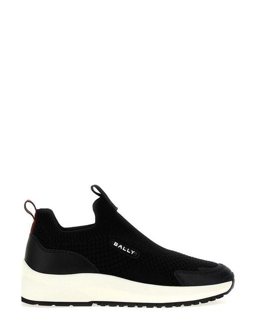Bally Black Dewan Mesh Panelled Stretched Knit Sneakers for men