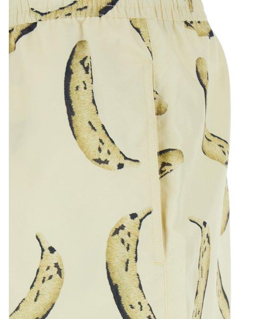 Jacquemus Natural Banana Printed Deck Shorts for men