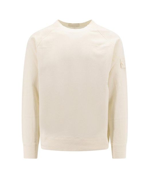 Stone Island White Organic Cotton Sweatshirt for men