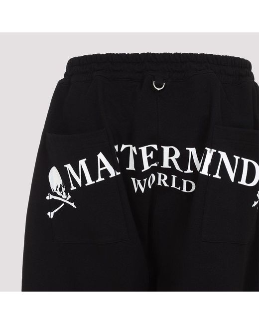 MASTERMIND WORLD Black Skull Print Shorts for men