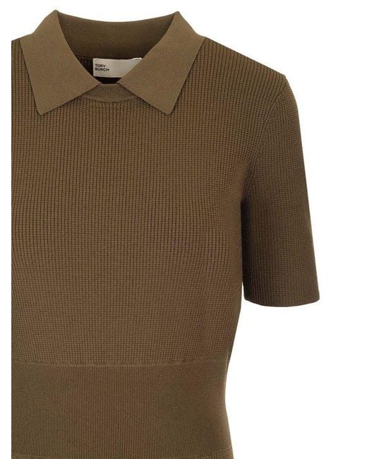 Tory Burch Natural Knitted Sweater Dress