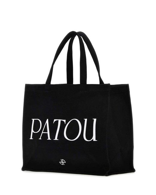 Patou Black Cotton Shopping Bag