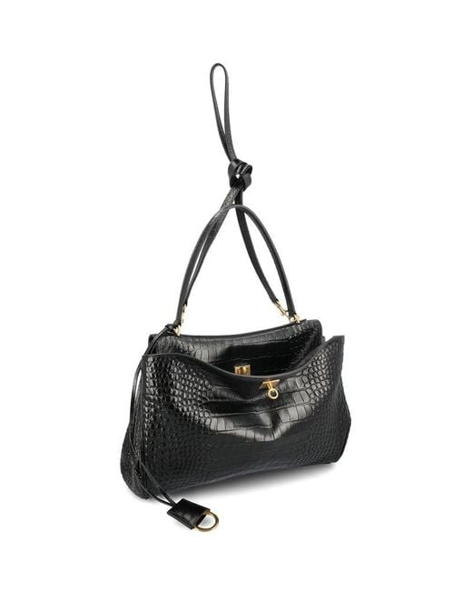 Balenciaga Black Rodeo Embossed Medium Handbag