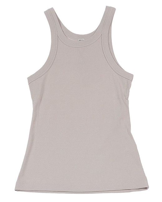 Totême Cotton Classic Ribbed Tank Top in Grey (Gray) | Lyst