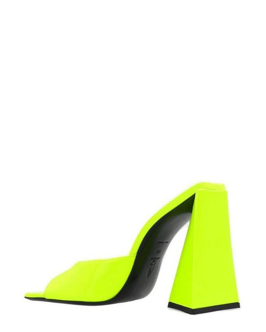 The Attico Yellow Devon Slip-On Square-Toe Mules