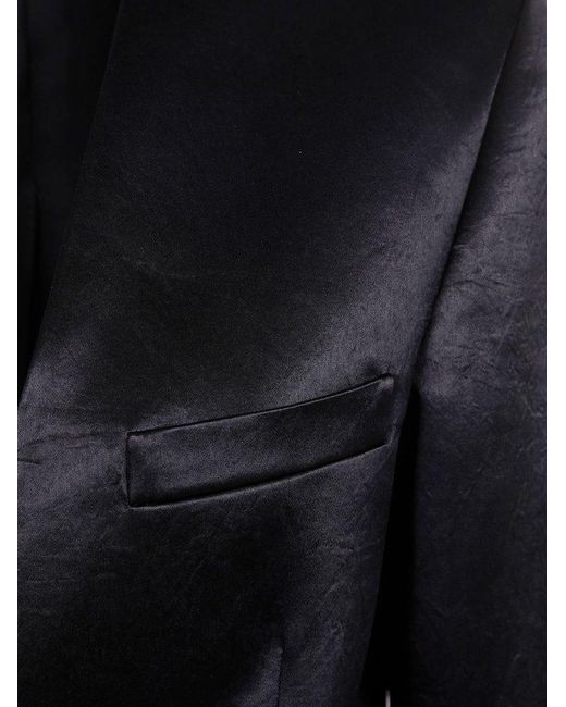 Philosophy Di Lorenzo Serafini Black Double Breasted Satin Blazer
