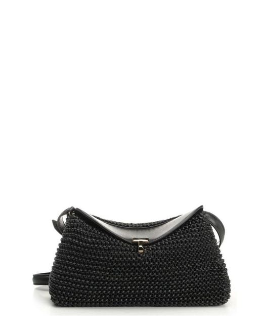 Totême  Black T-Lock Twist-Lock Clutch Bag