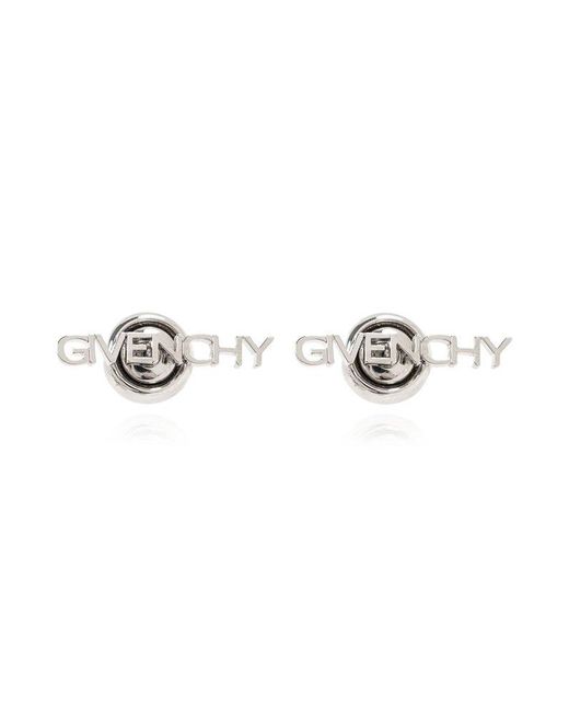 Givenchy Metallic Logo Plaque Earrings for men