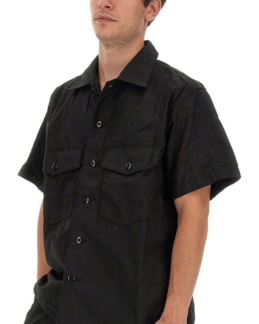 Needles Black Short-sleeved Buttoned Shirt for men
