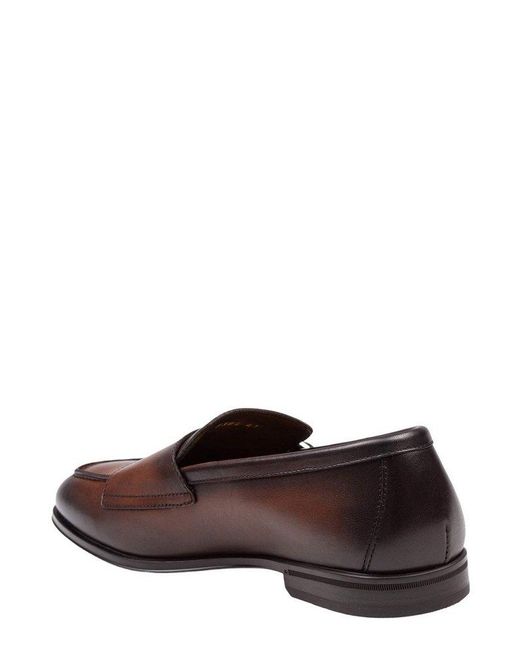 Doucal's Brown Double Buckle Loafers for men