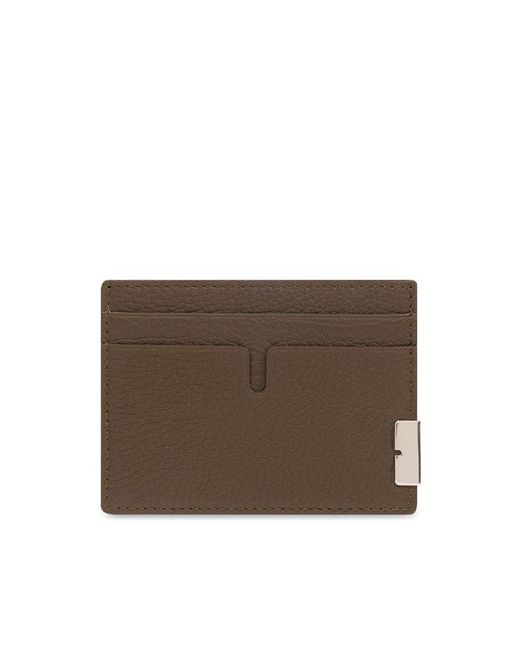 Burberry Brown Leather Card Case, for men