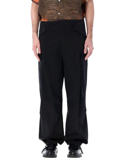 MSGM Black Cargo Pants for men
