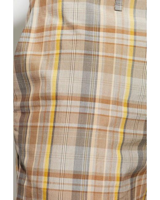 Fendi Natural Pants With Check Pattern for men