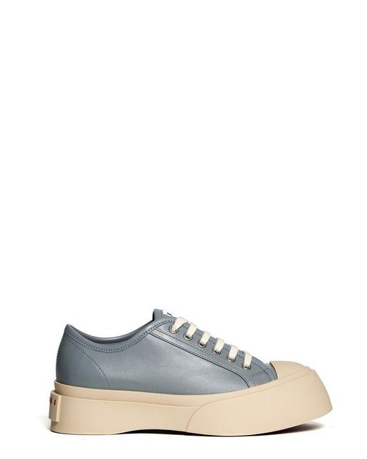 Marni White Logo Patch Platform Pablo Sneakers