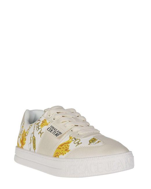 Versace Multicolor Round Toe Lace-up Sneakers