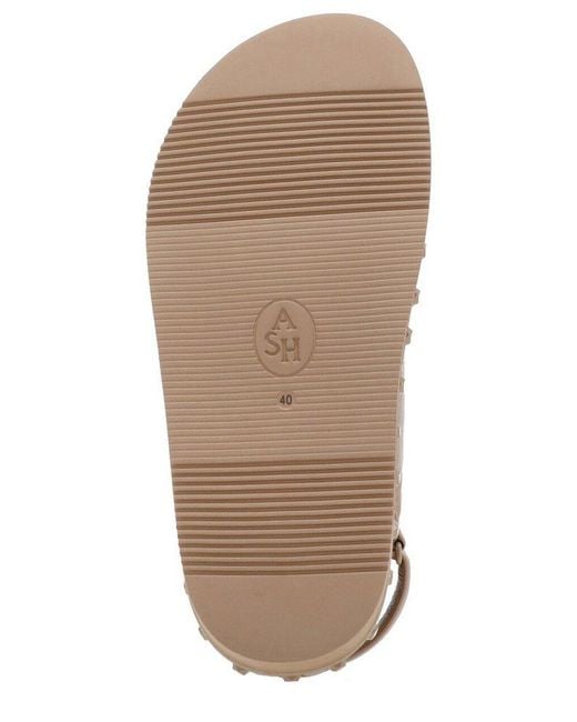 Ash Natural Stud-embellished Bow-detailed Sandals