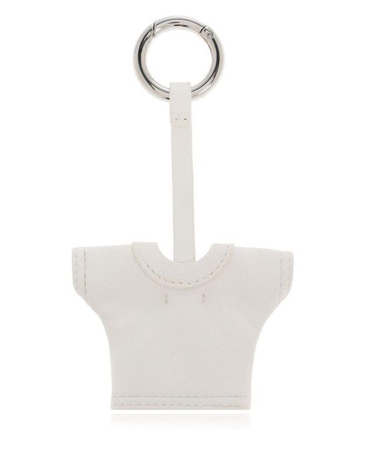 MM6 by Maison Martin Margiela White Keychain With Application