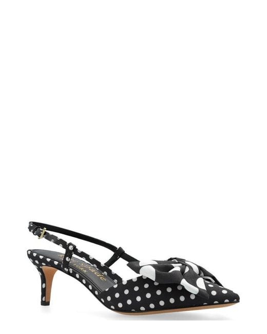 Kate Spade Black Bow Accent Slingback Pumps