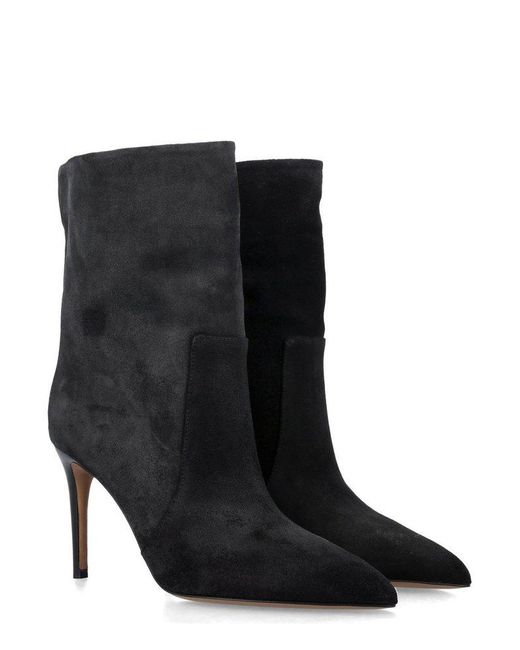 Paris Texas Black Pointed-toe Ankle Boots