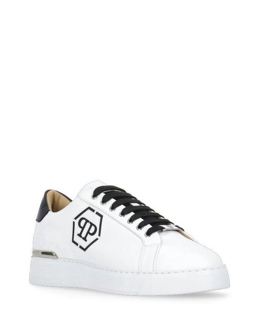 Philipp Plein White Hexagon Low-Top Sneakers for men
