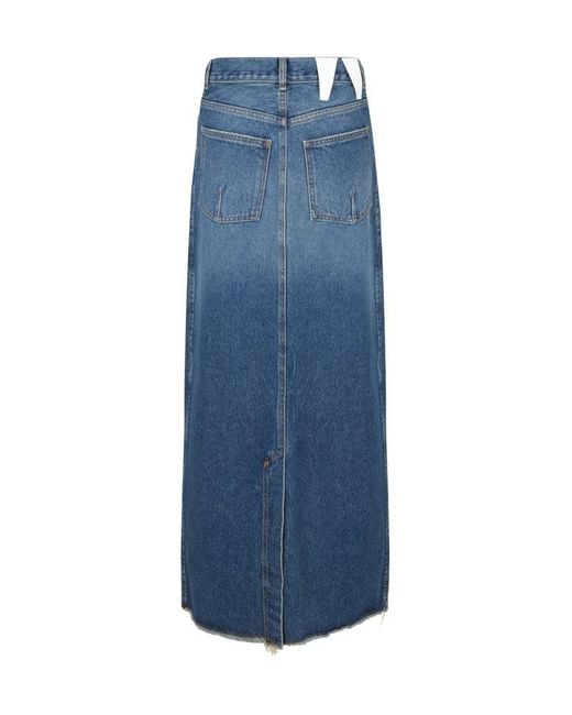 DARKPARK Blue Emma Distressed Denim Maxi Skirt