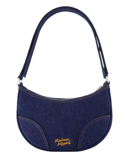 Maison Kitsuné Blue Googie Denim Moon Bag