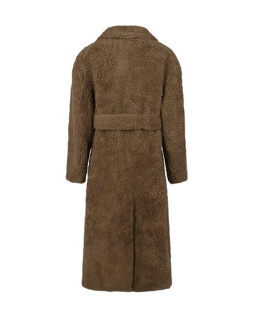 Joseph Natural Belted-waist Long Sleeved Teddy Coat