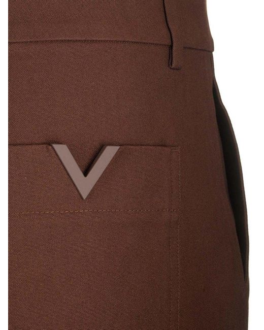 Valentino Brown Vlogo Plaque Bermuda Shorts for men