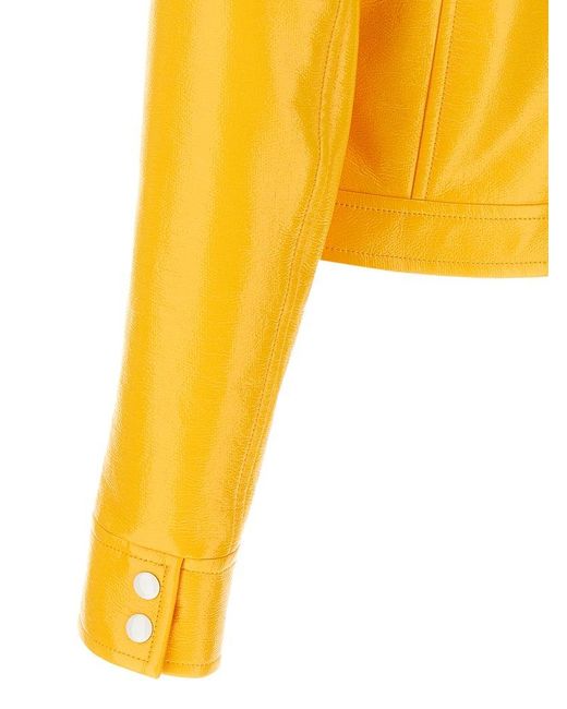 Courreges Yellow Reedition Vinyl Casual Jackets, Parka