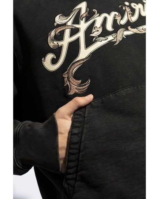 Amiri Black Sweatshirt With Print, for men