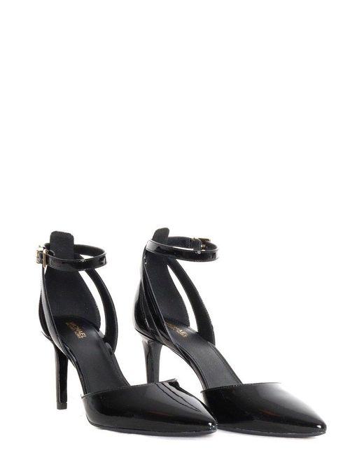 MICHAEL Michael Kors Black Ankle-Strap Pointed-Toe Pumps