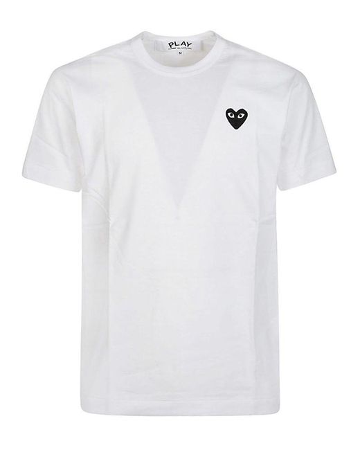 COMME DES GARÇONS PLAY White Logo Embroidered T-shirt