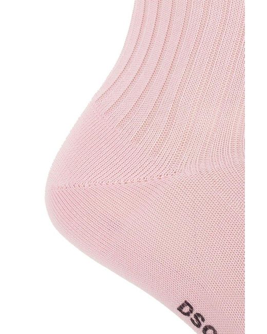 DSquared² Pink Logo-detailed Socks for men