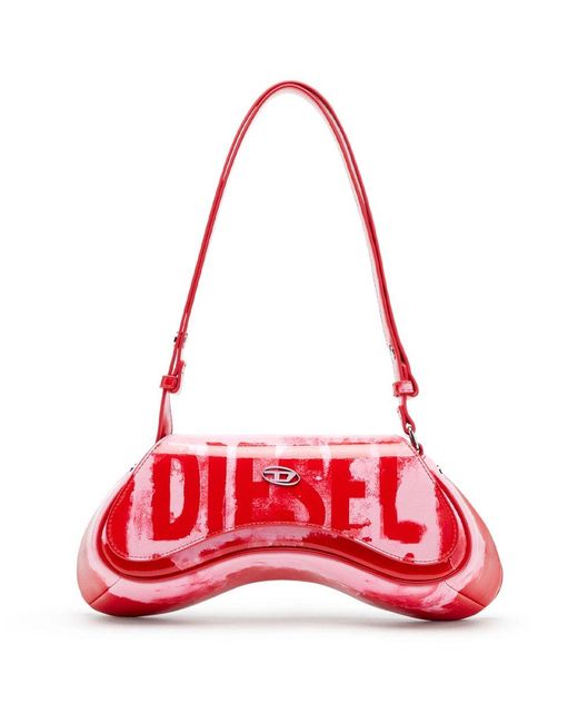 DIESEL Red Abstract-print Woven Shoulder Bag