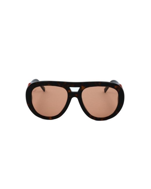 Tod's Black Tortoise Shell Pilot Frame Sunglasses