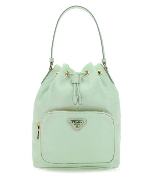 Prada Mint Green Re-nylon Duet Bucket Bag Nd